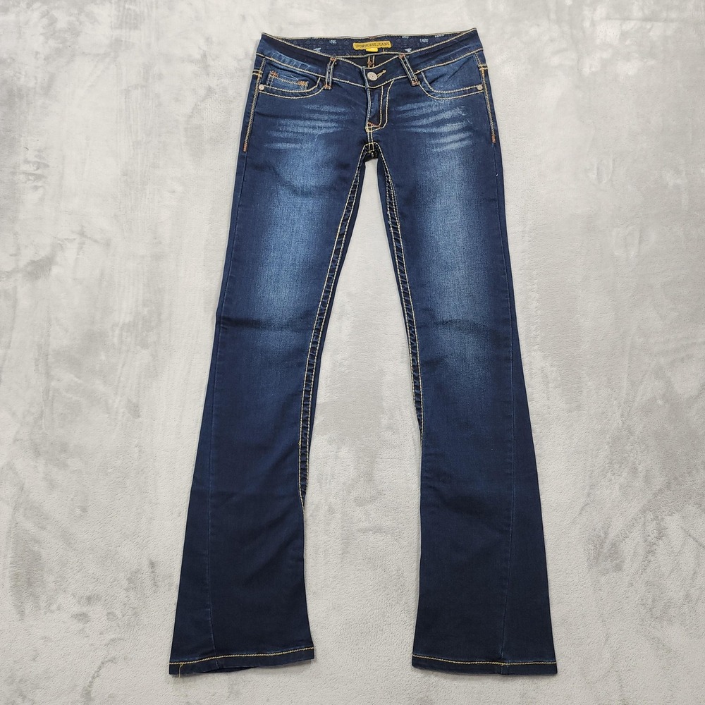 Iron Horse Jeans Womens 4 TALL Blue The Havana Low Rise Slim Bootcut Dark Wash